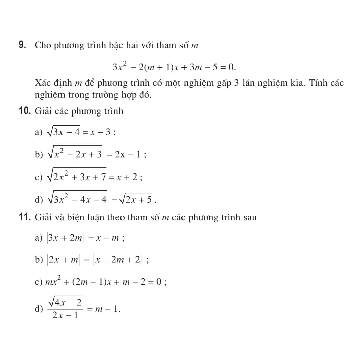 Bài 2: Phương trình quy về phương trình bậc nhất, bậc hai